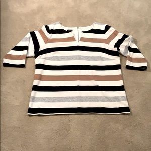 Gorgeous, textured striped Talbots blouse 1x